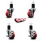 Service Caster 3'' Red Poly Wheel Swivel 1-3/4'' Expanding Stem Caster Set 2 Brakes, 4PK SCC-EX20S314-PPUB-RED-2-TLB-2-134 - alternate 4